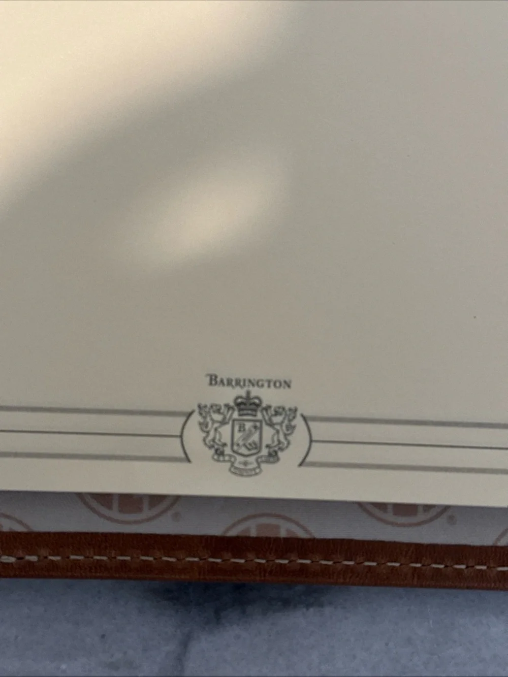 Executive Tan Leather Portfolio with Embossed Monogram